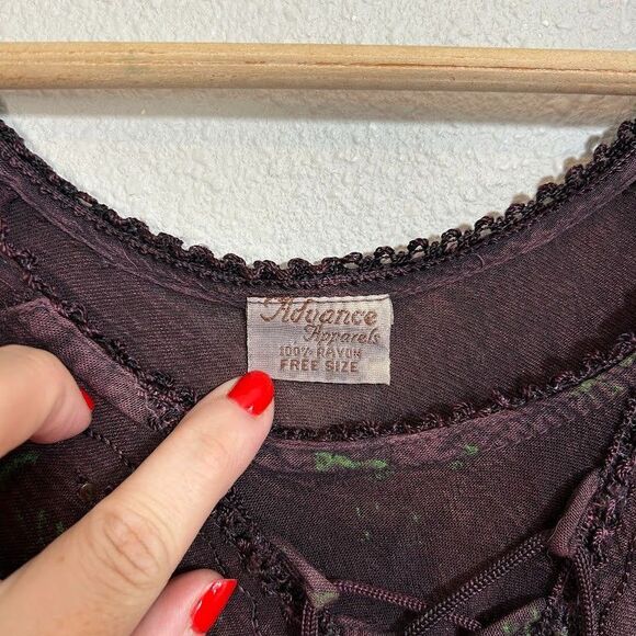 Advance Apparel Tunic Top OS Fairy Renaissance Boho Festival Mesh Lace - Picture 6 of 6